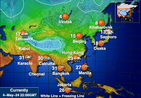 جزر أشمور وكارتير خريطة درجة حرارة الطقس 