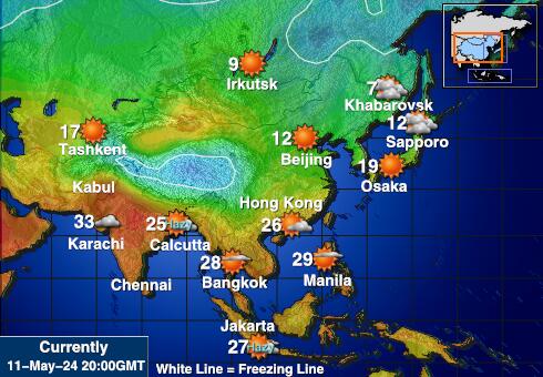 Asia Mapa de temperatura Tiempo 
