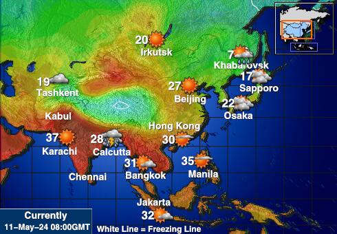 ایشیا موسم درجہ حرارت کا نقشہ 
