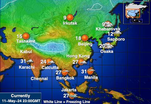 Asya Hava sıcaklığı haritası 
