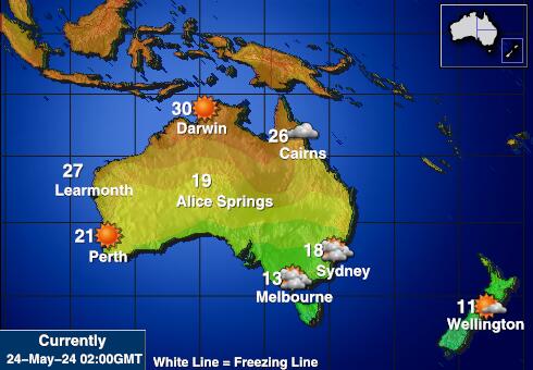 Австралія Карта температури погоди 