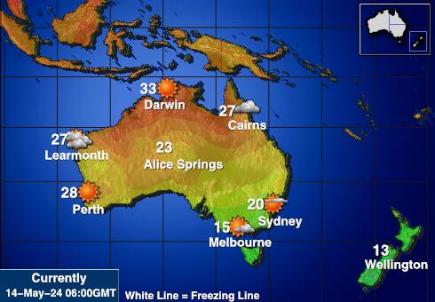オーストラリア 天気温度マップ 
