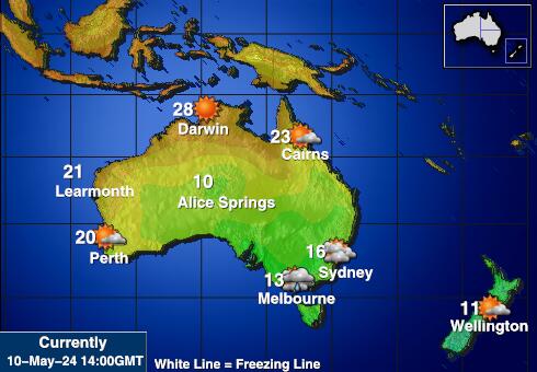 Australia Peta suhu cuaca 