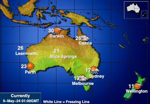 Australia Sää lämpötila kartta 