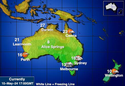 Australia Været temperatur kart 