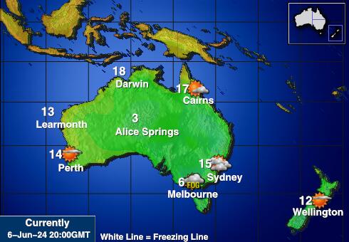 Αυστραλία Θερμοκρασία Καιρός χάρτη 