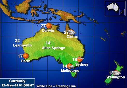 Australia Harta temperaturii vremii 