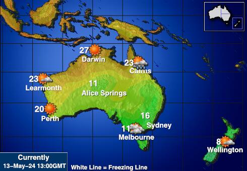 Austrālija Laika temperatūra karte 