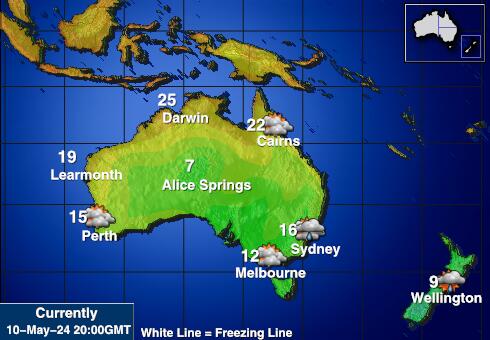 Australia Været temperatur kart 