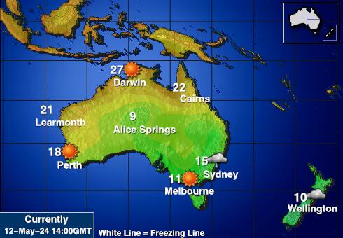 Αυστραλία Θερμοκρασία Καιρός χάρτη 