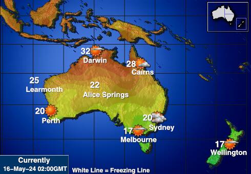 Australien Vejret temperatur kort 