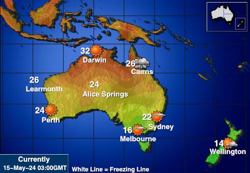 Австралия Карта погоды Температура 