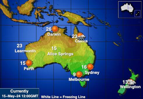 オーストラリア 天気温度マップ 