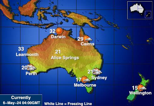 Austraalia Ilm temperatuur kaart 