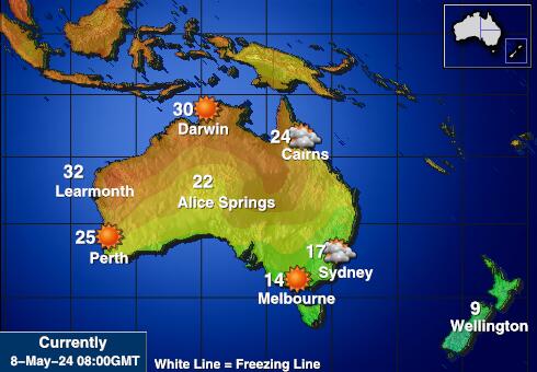Australia Peta Suhu Cuaca 