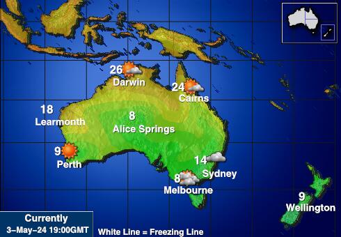Австралия Карта погоды Температура 