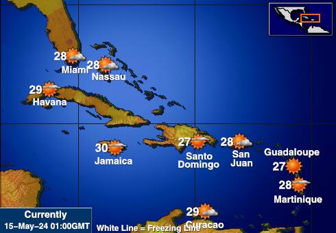 Bahama Sää lämpötila kartta 