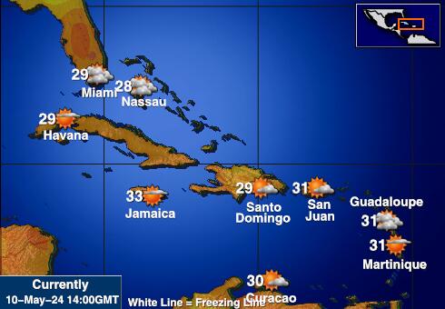 Bahami Vremenska prognoza, Temperatura, karta 