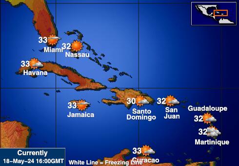 Bahama Sää lämpötila kartta 