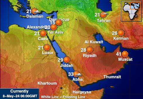Bahrain Sää lämpötila kartta 