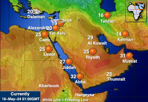 Bahrain Harta temperaturii vremii 