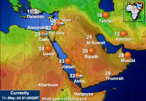 Bahrain Vejret temperatur kort 