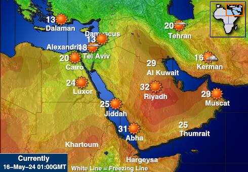 Bahreïn Carte des températures de Météo 