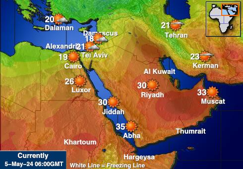 Bahrain Időjárás hőmérséklet térképen 