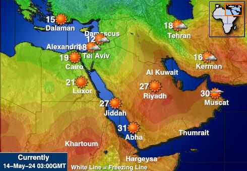 البحرين خريطة درجة حرارة الطقس 