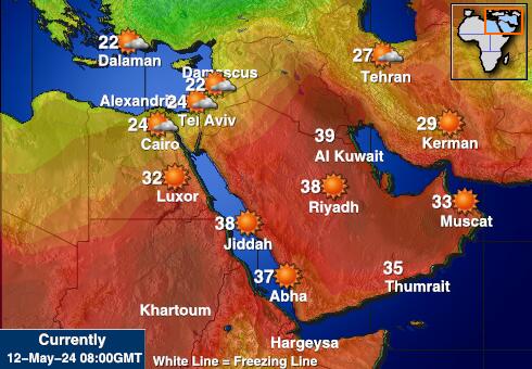 Bahrain Ilm temperatuur kaart 