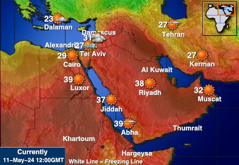Μπαχρέιν Θερμοκρασία Καιρός χάρτη 
