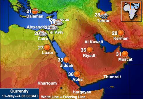 Bahrain Peta suhu cuaca 
