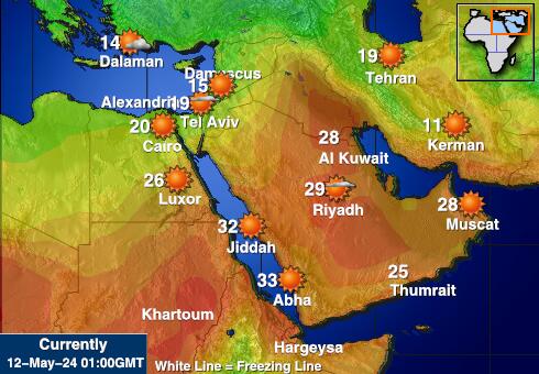 Bahrain Været temperatur kart 