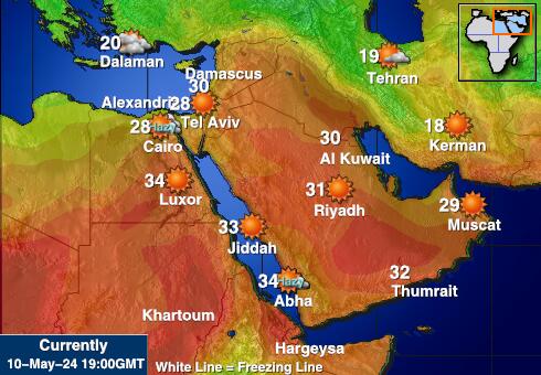 Bahrein Wetter Temperaturkarte 