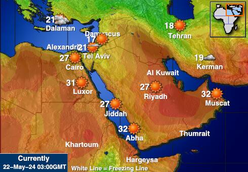 Bahrajn Mapa počasí teplota 