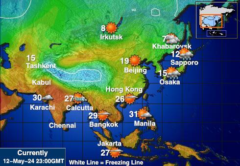 बेकर आइलैंड मौसम का तापमान मानचित्र 