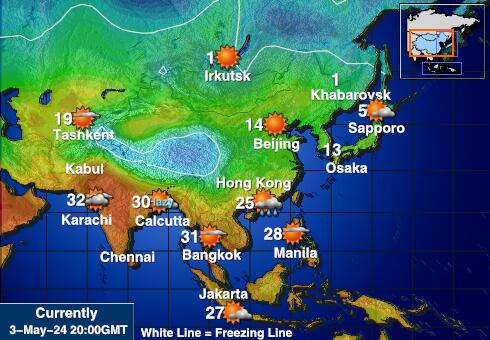 Бейкър Айлънд Температурна карта за времето 