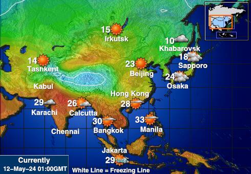 Bangladéš Mapa teplôt počasia 