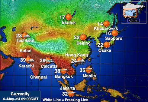 Bangladéš Mapa počasí teplota 