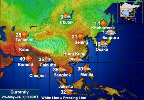 Bangladesh Bản đồ nhiệt độ thời tiết 
