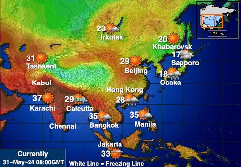Bangladesben Időjárás hőmérséklet térképen 