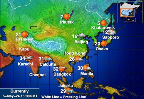 Bangladesh Ilm temperatuur kaart 