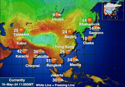 Bangladesh Peta suhu cuaca 