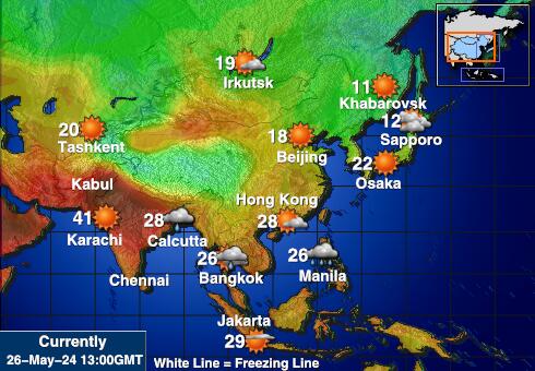 Bangladéš Mapa počasí teplota 