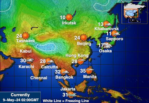Бангладеш Карта погоды Температура 