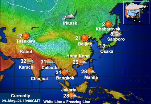 باساس دا إنديا خريطة درجة حرارة الطقس 