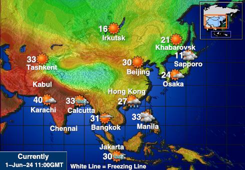 Bassas da India Sää lämpötila kartta 