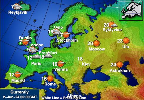 Valko-Venäjä Sää lämpötila kartta 
