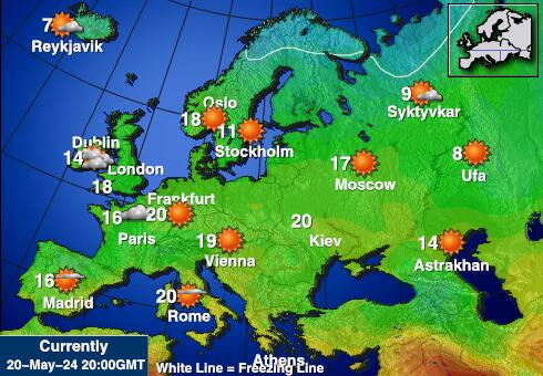 Bielorusia Harta temperaturii vremii 