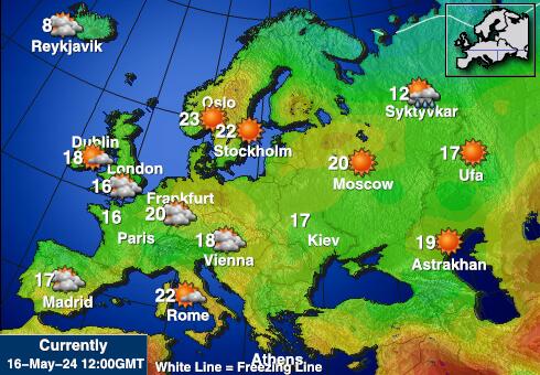 Belarus Bản đồ nhiệt độ thời tiết 